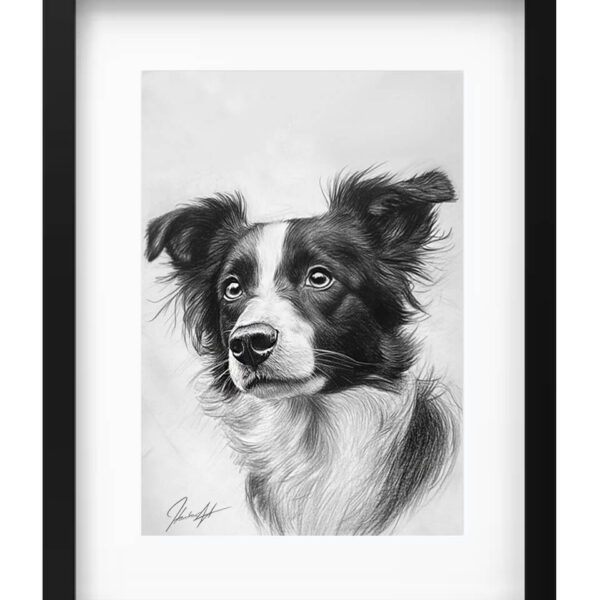 Grafit rajz rendelés fényképről A4 méretben fekete kerettel